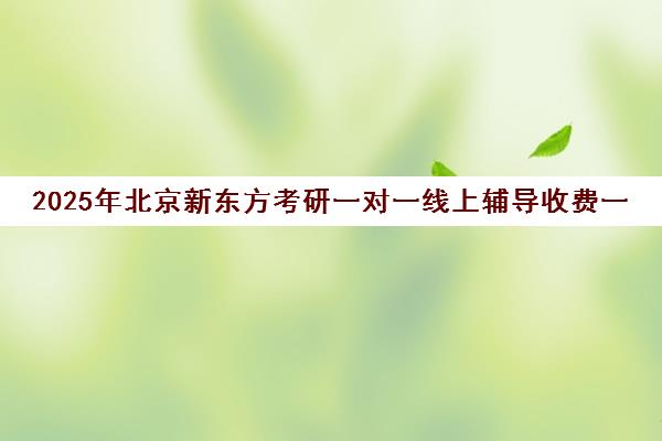 2025年北京新东方考研一对一线上辅导收费一览表怎么样？