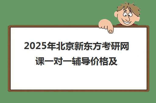 2025年北京新东方考研网课一对一辅导价格及可靠性分析