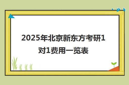 2025年北京新东方考研1对1费用一览表